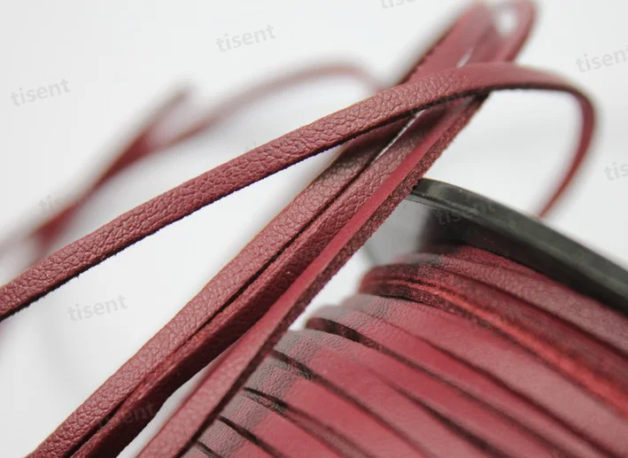 Maroon 10 ярдов 3 мм плоская искусственная замша кожа полоса, корейский бархат кожаный шнур DIY веревка нить изготовления декоративные принадлежности для рукоделия - Цвет: Maroon