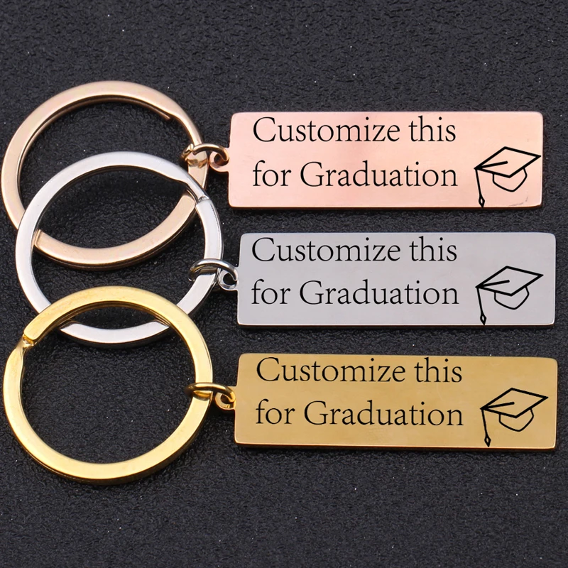 Брелок из нержавеющей стали с гравировкой настраиваемый на выпускной подарок