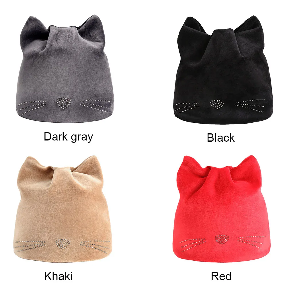 1 Pcs Children Kids Boy Girl Hat Cap Cat Ears Solid Color Warm for Autumn Winter FDC99 | Аксессуары для одежды