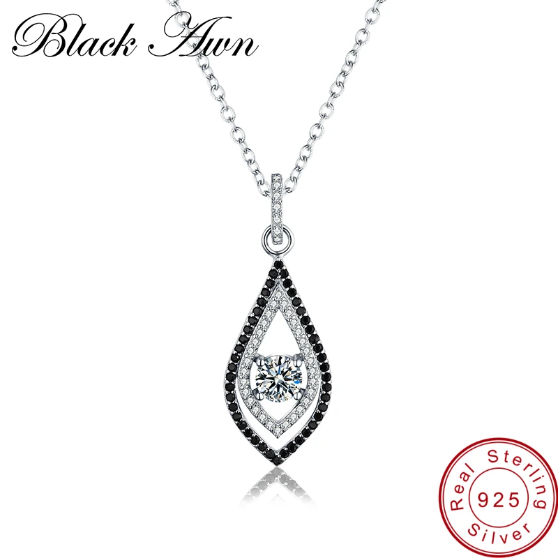 [Черный AWN] Стерлинговое Серебро 925 пробы изысканные ювелирные изделия трендовые