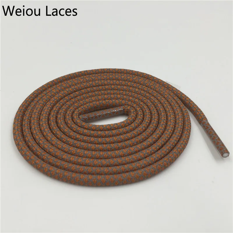 222 Brown 3M Weiou круглые шнурки 3м Reflective ботинок бегуна шнурки безопасности шнурки на заказ шнурки для ультра сапоги 350 750 - Цвет: 222 Brown 3M