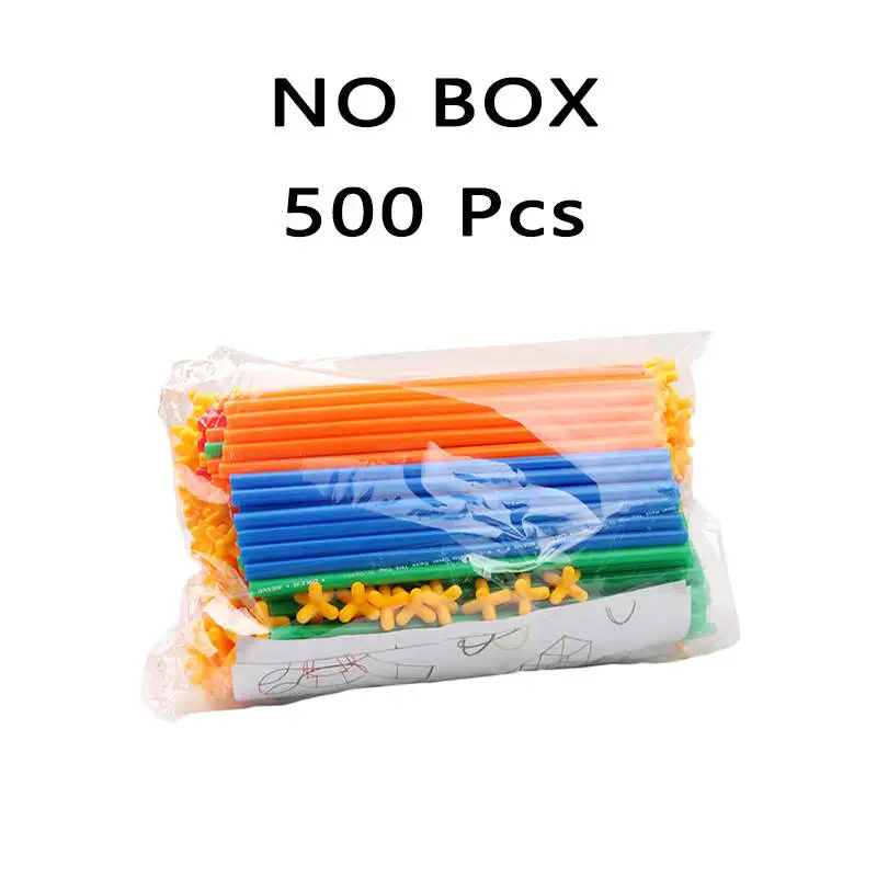 500 Pcs No Box Детские DIY художественные строительные туннели строительные блоки игрушки 4D космические трубы блоки вставка игрушка воображение создать смешные игры в мозги подарки - Цвет: 500 Pcs No Box