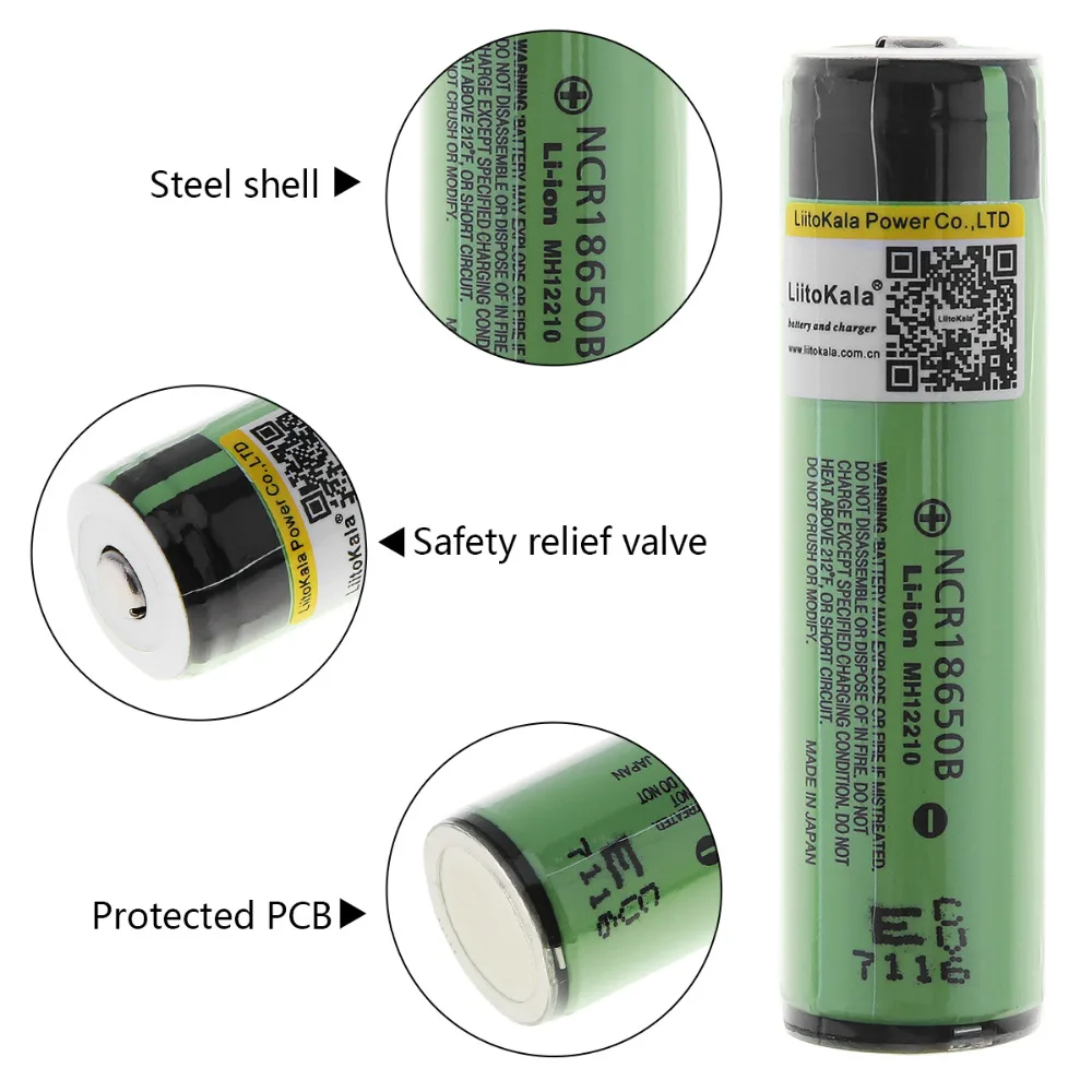 3400mAh 18650 литий ионная аккумуляторная батарея с защищенной печатной платой + один