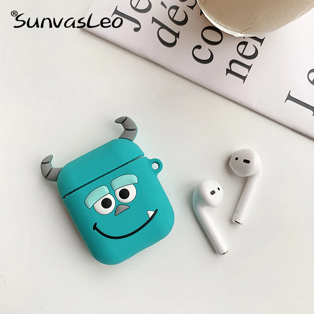Для Apple AirPods силиконовый чехол для зарядки наушников s 3D мультфильм беспроводной Bluetooth чехол для наушников Защитный чехол для AirPods