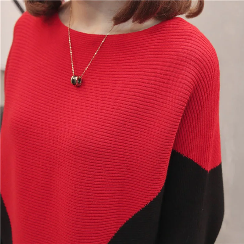 Женский хлопковый пуловер с рукавами летучая мышь свободный Осенний - купить по