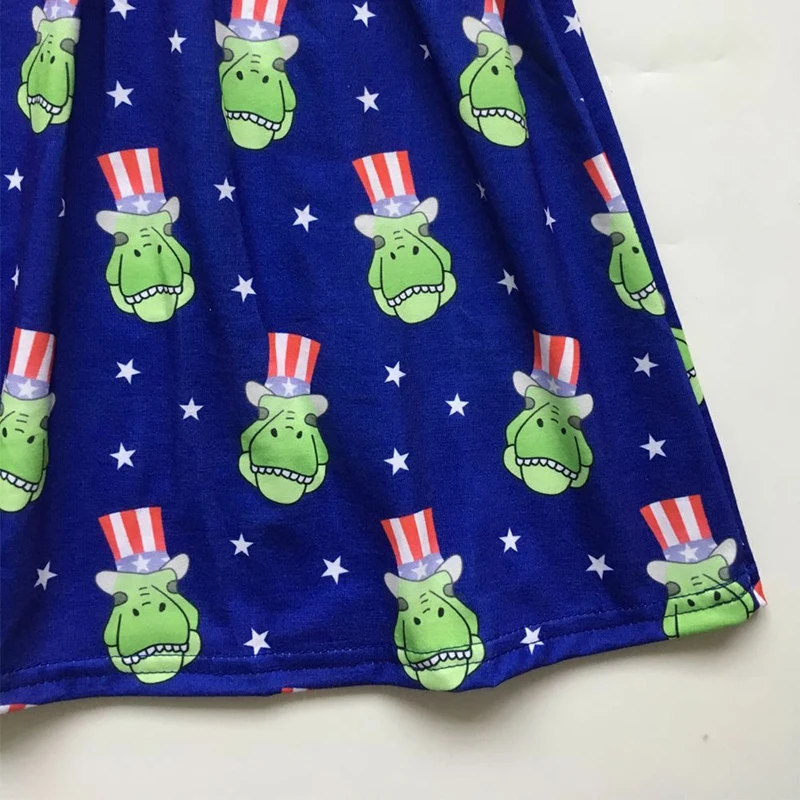 Летняя новая детская одежда для девочек с мультяшным принтом круглым вырезом и