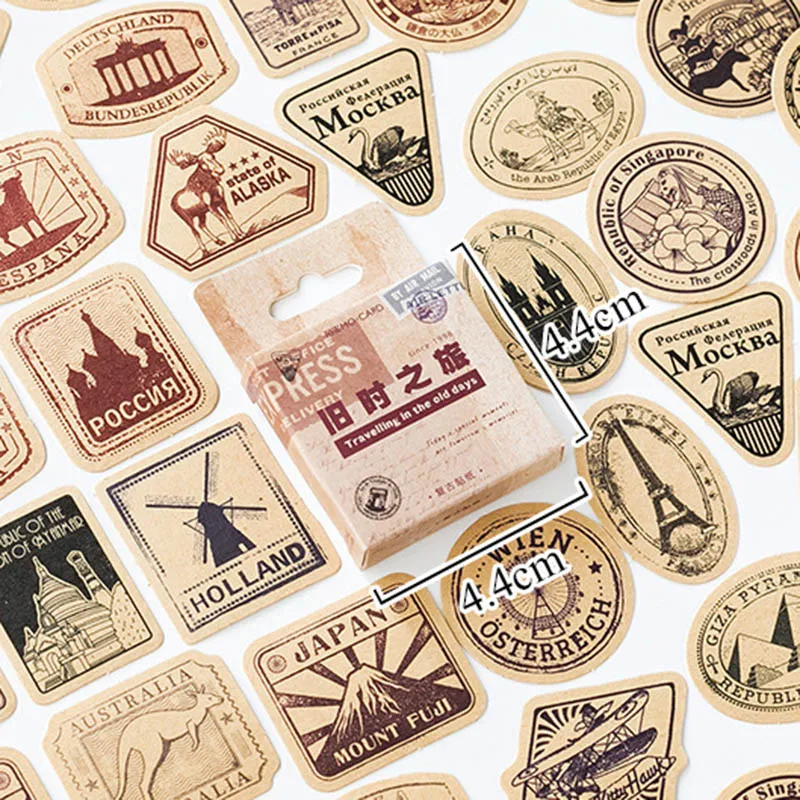 Канцелярские наклейки 45 шт./коркор. винтажные марки этикетки для запечатывания