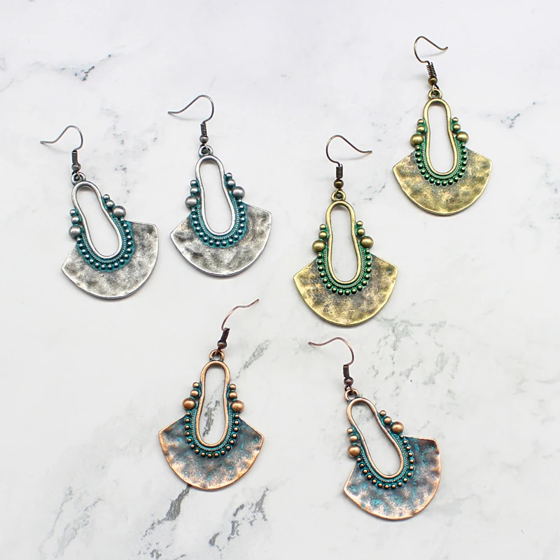 Винтажные бронзовые серьги в форме тыквы с отверстиями Этнические женские