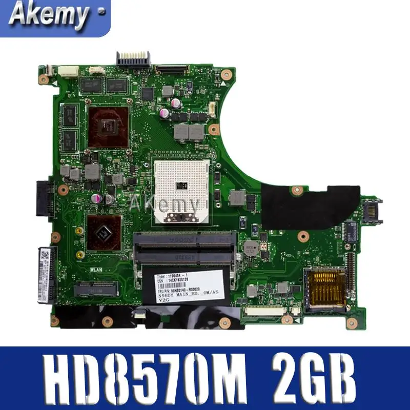 N56DY материнская плата для ноутбука For Asus N56D N56DP R501DY N56DYA HD 8570M HD8570M 2GB Graphic|Материнские