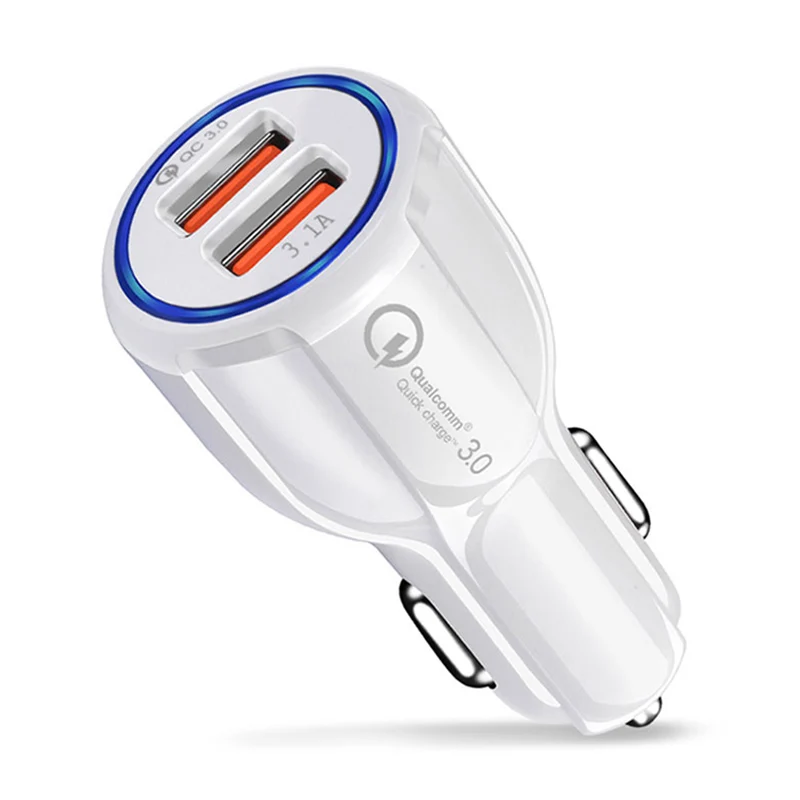 30 Вт макс QC3.0 QC2.0 dual USB быстрой автомобильное зарядное устройство для телефонов