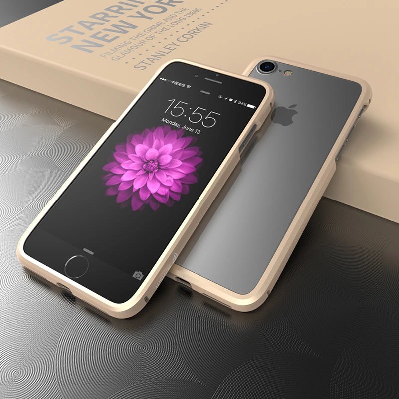 

Slim Aluminum Metal Magnetic Case For iPhone 7/ 8/ SE 2020 Luxury Thin Acrylic Plate & Metal Bumper Case For iPhone 8 7 SE 2020