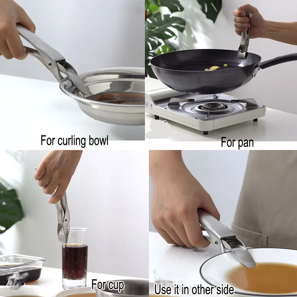 2018 Gripper Clip Anti-scald Clamp for Plate Hot Bowl Holder SUS304 Dish Pot Pan Retriever Tongs | Дом и сад
