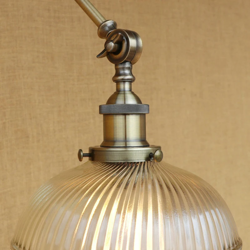 Винтажная потолочная настенная лампа E27 в стиле лофт стеклянный абажур с