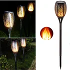 Солнечная лампа пламени, 99LED лампа пламени Водонепроницаемая Танцующая Мерцающая факел пламя огни ландшафта Авто ВклВыкл