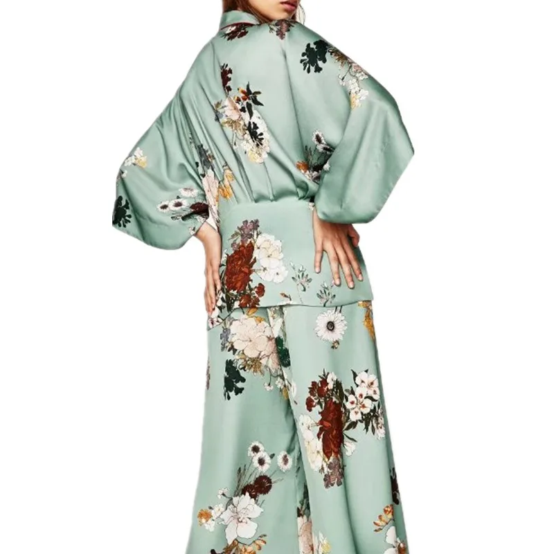 Женский костюм двойка с цветочным принтом топ рукавом 2019 и брюки|two piece set women|piece