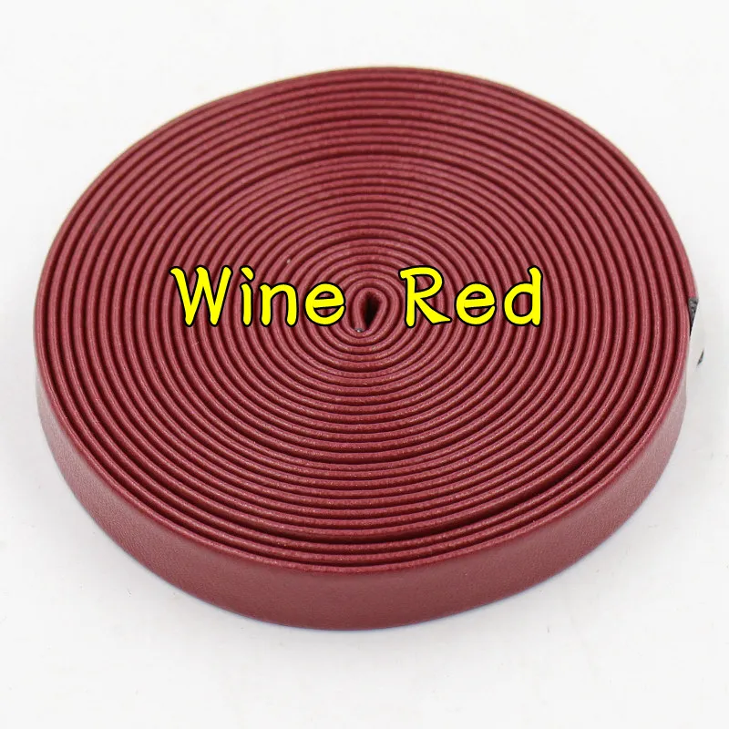 Wine Red 3 м/шт 10 мм ширина шнура из искусственной кожи для DIY ювелирных изделий ручной работы аксессуары пояса одежды - Цвет: Wine Red