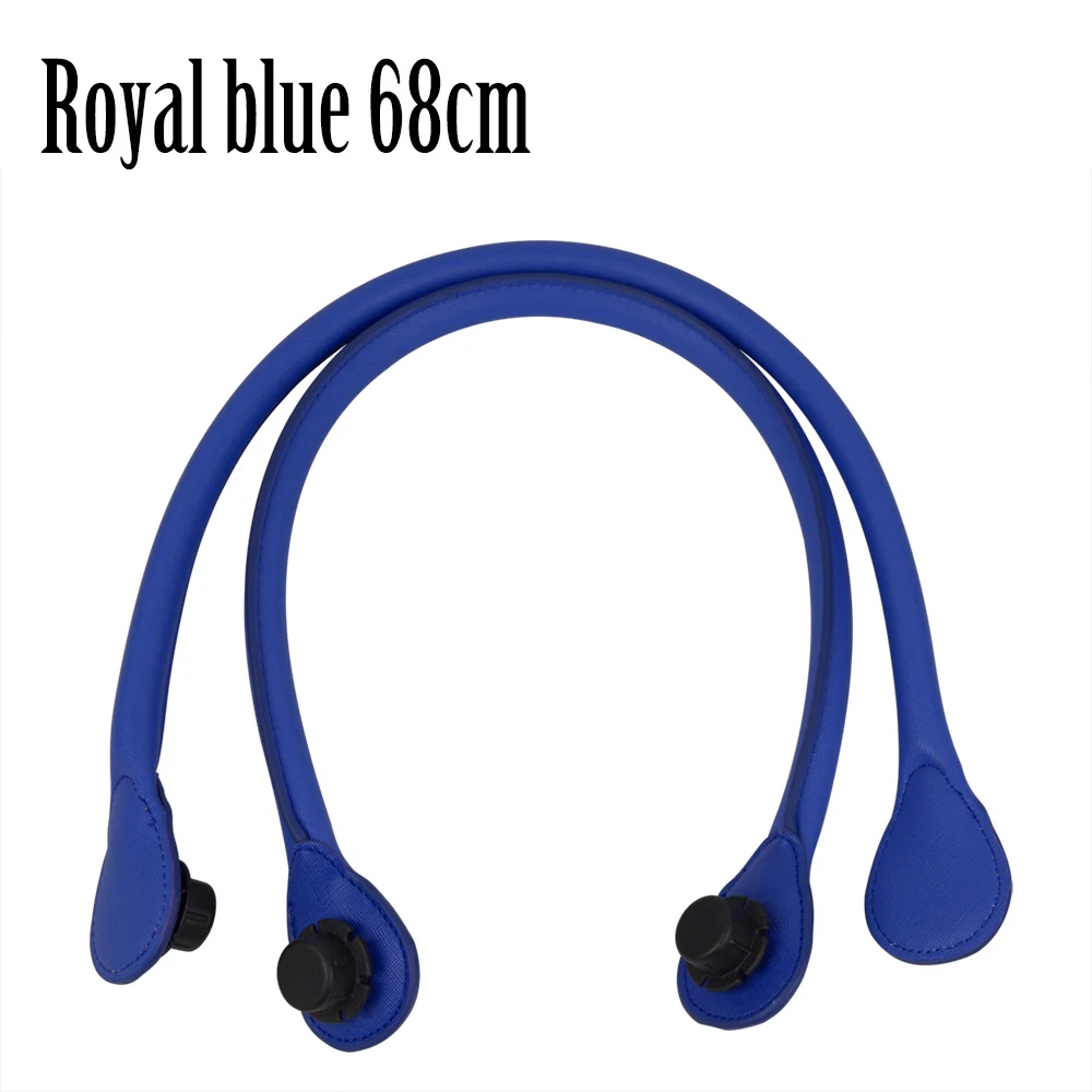 Royal blue 68cm 1 пара длинных коротких ручек из искусственной кожи Pu для Obag, Классическая Мини сумка O, женские сумки, Классические Мини EVA O сумка - Цвет: Royal blue 68cm