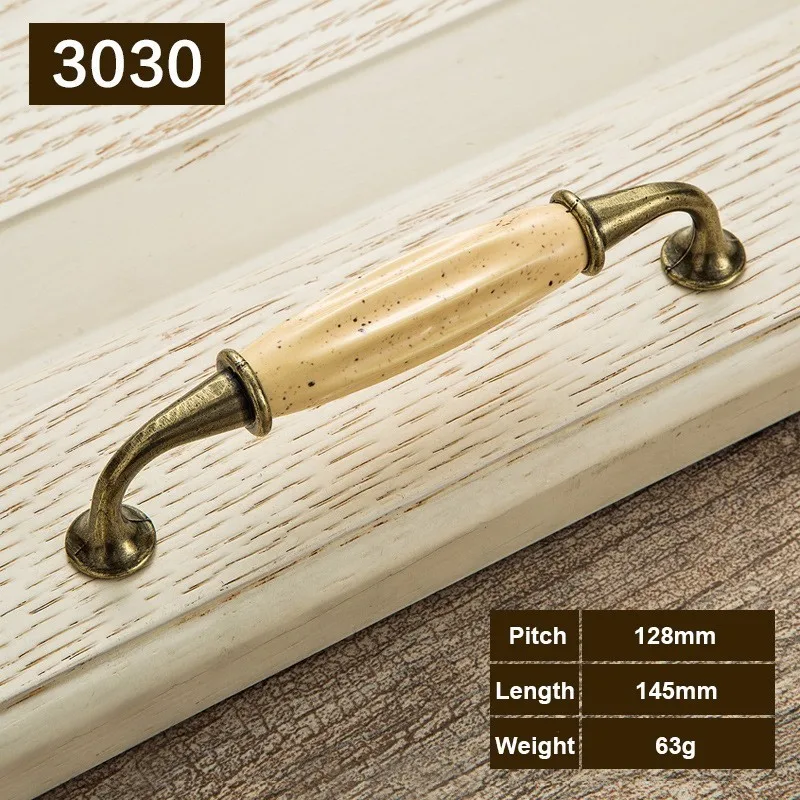 Classic Ceramic Door Handles Antique Kitchen Cabinet Knobs and Handles for Cupboards Drawer Pulls Handles Furniture Hardware - Цвет: C