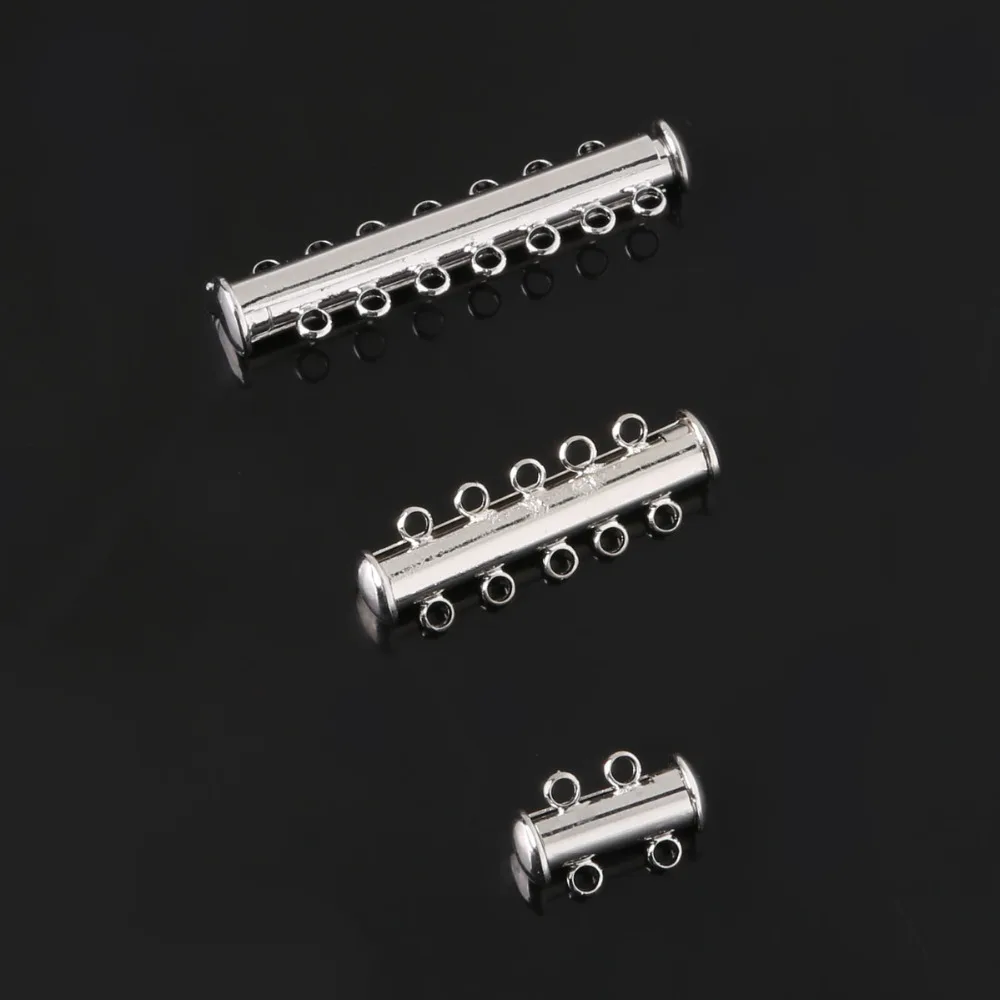 2 пряди магнитных застежек с родиевым покрытием скользящий крючок продается в