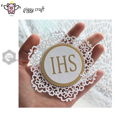 IHS letter frame Свинья, для рукоделия, металлические Вырубные штампы, вырубные штампы, IHS буквы, кружевная рамка для скрапбукинга, бумажный нож, пресс-форма, лезвие, трафареты, штампы - Цвет: IHS letter frame