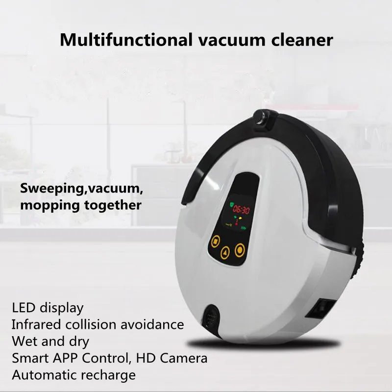 Пылесос для уборки и всасывания с камерой WIFI LED пультом дистанционного