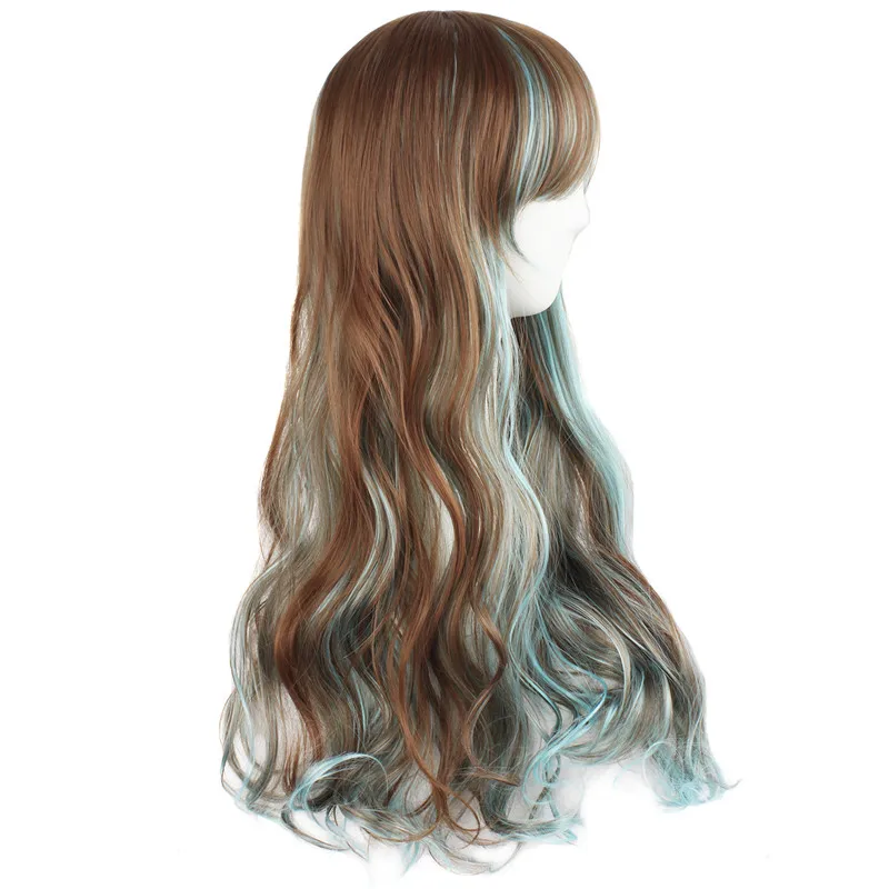 MapofBeauty 24 &quotКосплей парики длинные вьющиеся зеленые плоские взрыва термостойкие