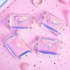 Корейский прозрачный кошелек с откидной крышкой для мелочи, маленькая голографическая сумка для женщин, модный прозрачный мешок из пвх для девочек, кредитница для детей