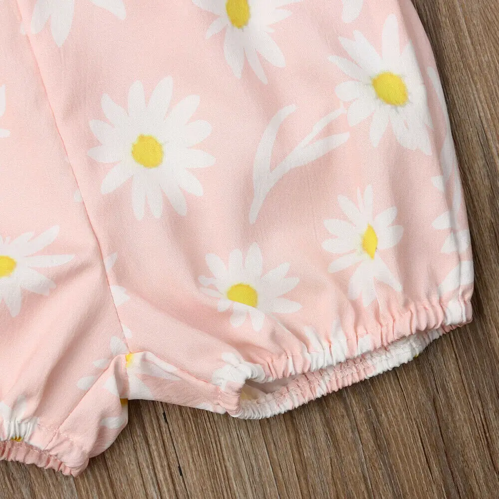 Летняя одежда для новорожденных девочек комбинезон с подсолнухом боди комплект