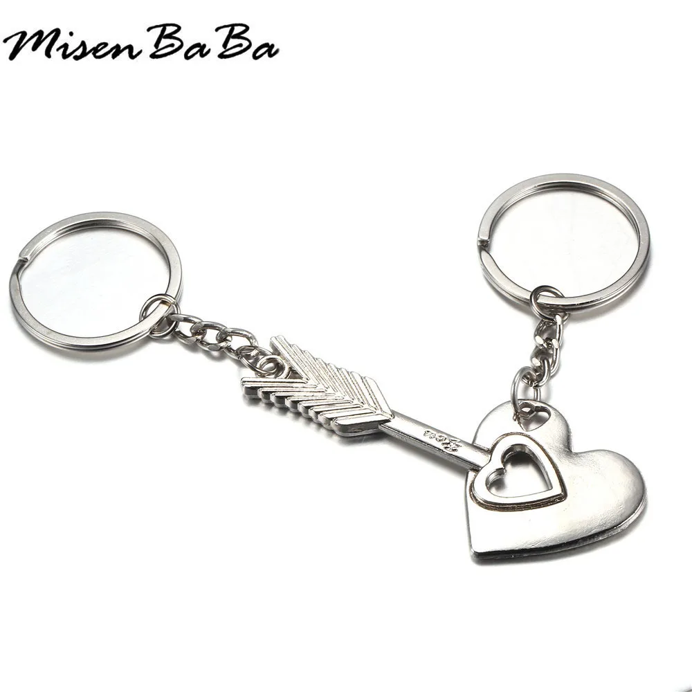 2 шт./компл. Новое поступление любовь сердце стрела Форма брелоки из сплава