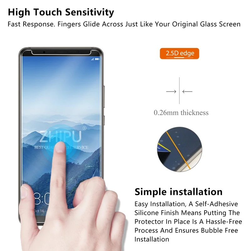 2.5D 0 26 мм 9H Премиум Закаленное стекло для Huawei Mate 10 Pro защита экрана закаленная