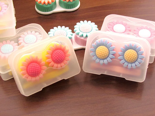 LIUSVENTINA простой милый прозрачный цветочный чехол для контактных линз контейнер