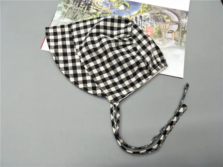 Bnaturalwell Baby girls bonnet Sunbonnet Vintage baby Plaid cap Infant Cotton Bonnet Newborn shower gift Photo Prop H211S | Детская