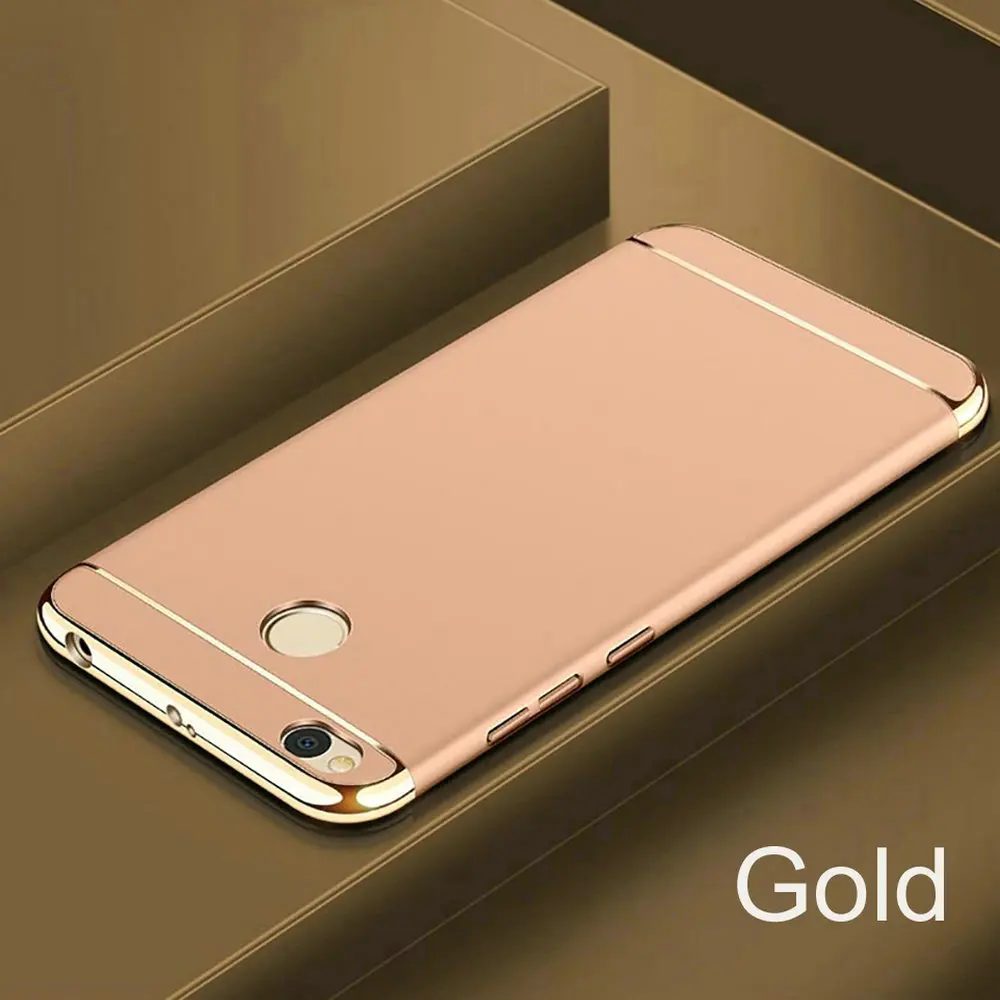 Чехол на ksiomi redmi 4 x для xiaomi 4x, силиконовый чехол s xiomi xiami, Роскошный чехол xaomi bumper x4, тонкий Чехол-книжка 5,0' - Цвет: Gold
