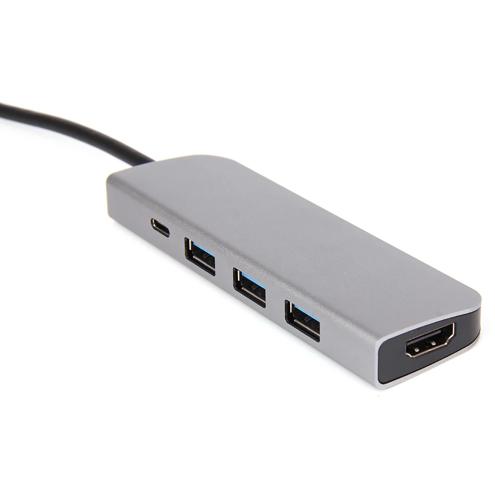 USB C концентратора USB-C до 3,0 HUB HD. ми Thunderbolt 3 адаптер для MacBook samsung Galaxy S9/S8 плюс huawei P20 Pro Тип C USB HUB - Цвет: Серый