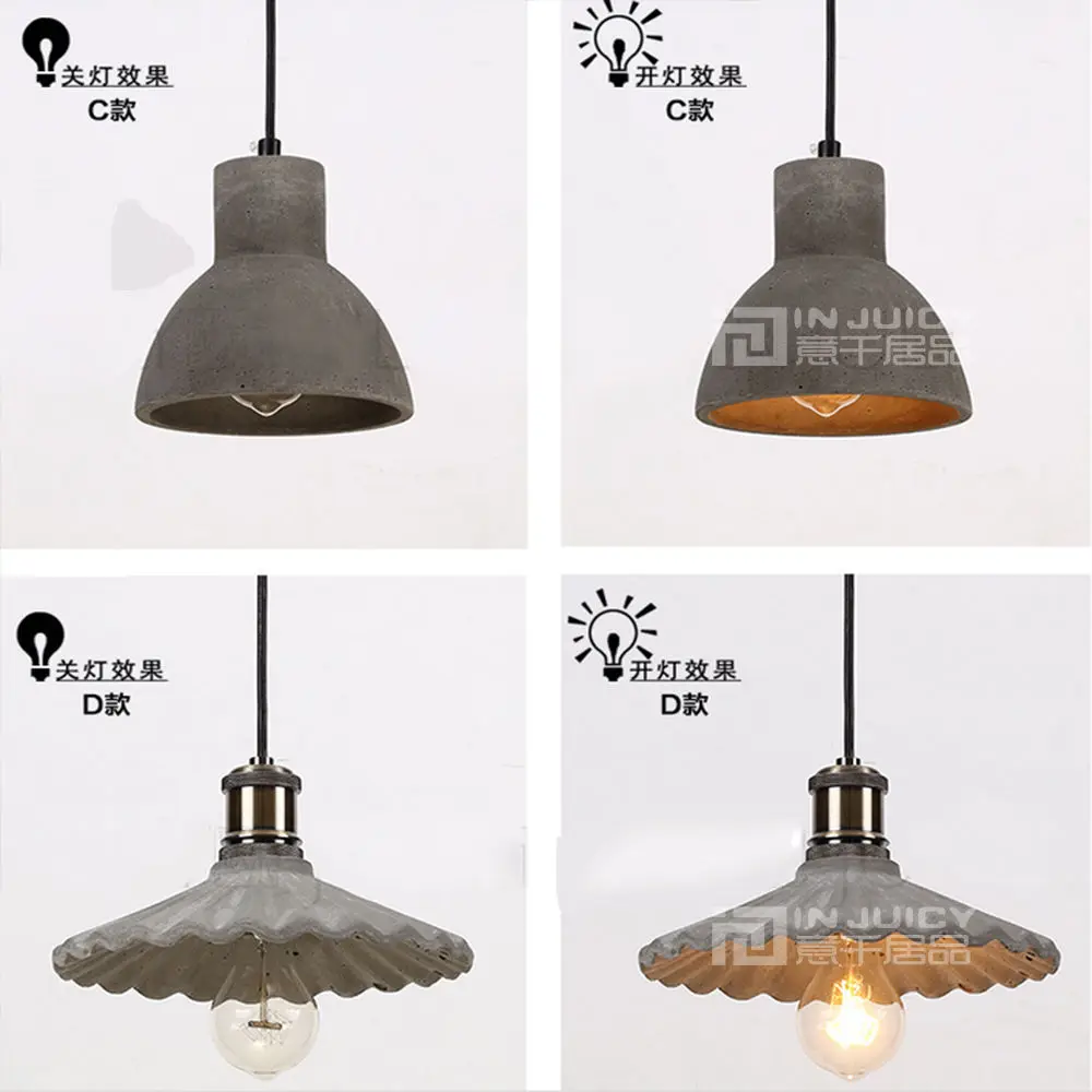 

Vintage Industrial E27 LED Cement Loft Cafe Bar Store Hall Club Ceiling Chandelier Droplight Lamp Light Lighting Home Decor