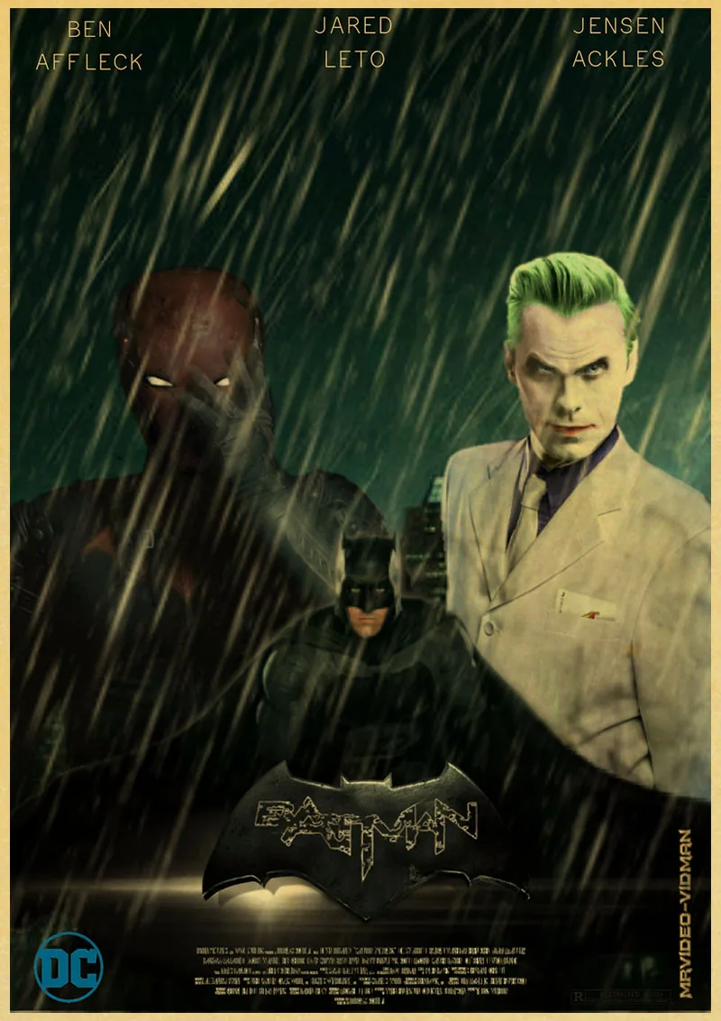 ВИНТАЖНЫЙ ПЛАКАТ DC Movie Бэтмен арт Печатный Ретро плакат домашний декор комнаты декоративная живопись винтажная Настенная картина
