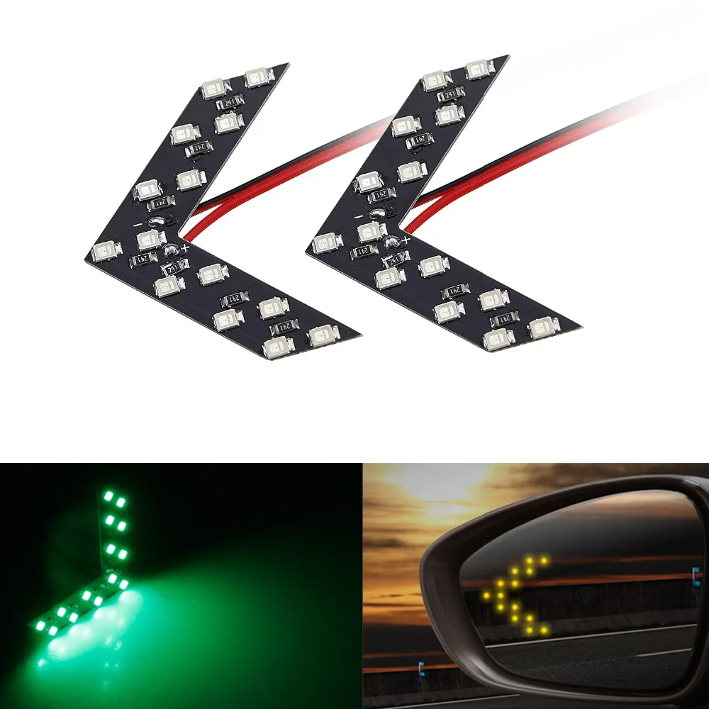 AOTOINK 2 шт./лот 14 SMD LED панель со стрелкой для автомобиля зеркало заднего вида