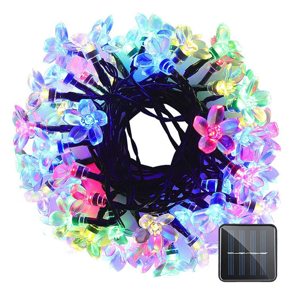 12 м Рождественская гирлянда на солнечной батарее уличная светодиодная