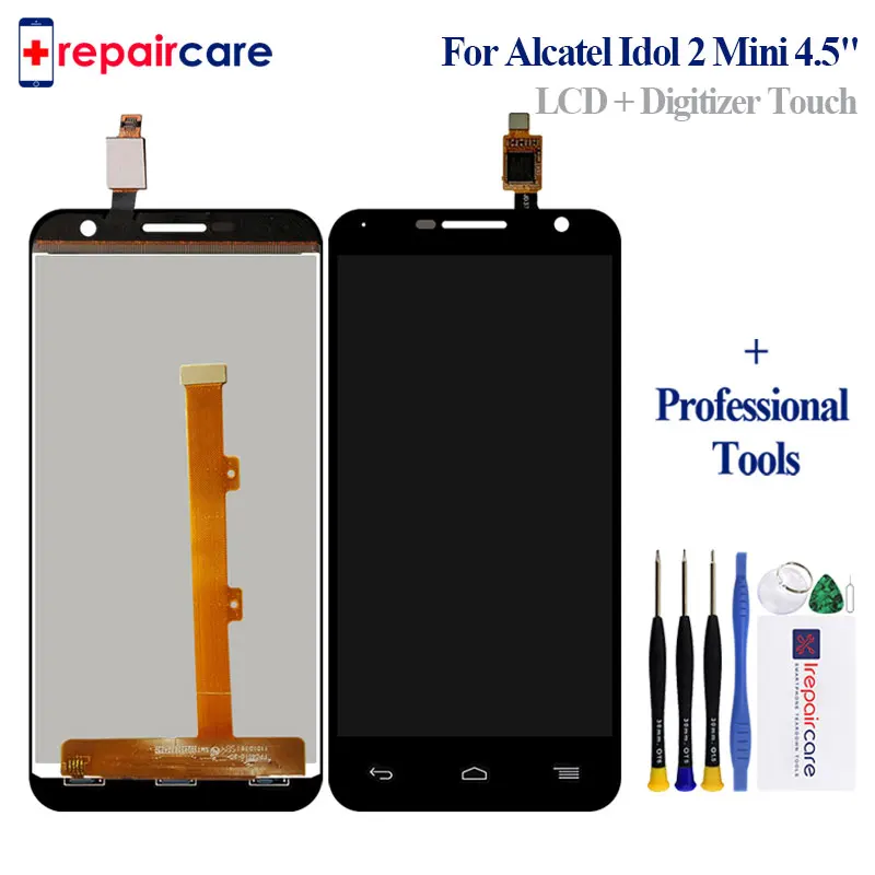 Полный ЖК дисплей и фотовспышка для Alcatel One Touch Idol 2 mini 6016 телефон 6016X 6016E 6016D полный