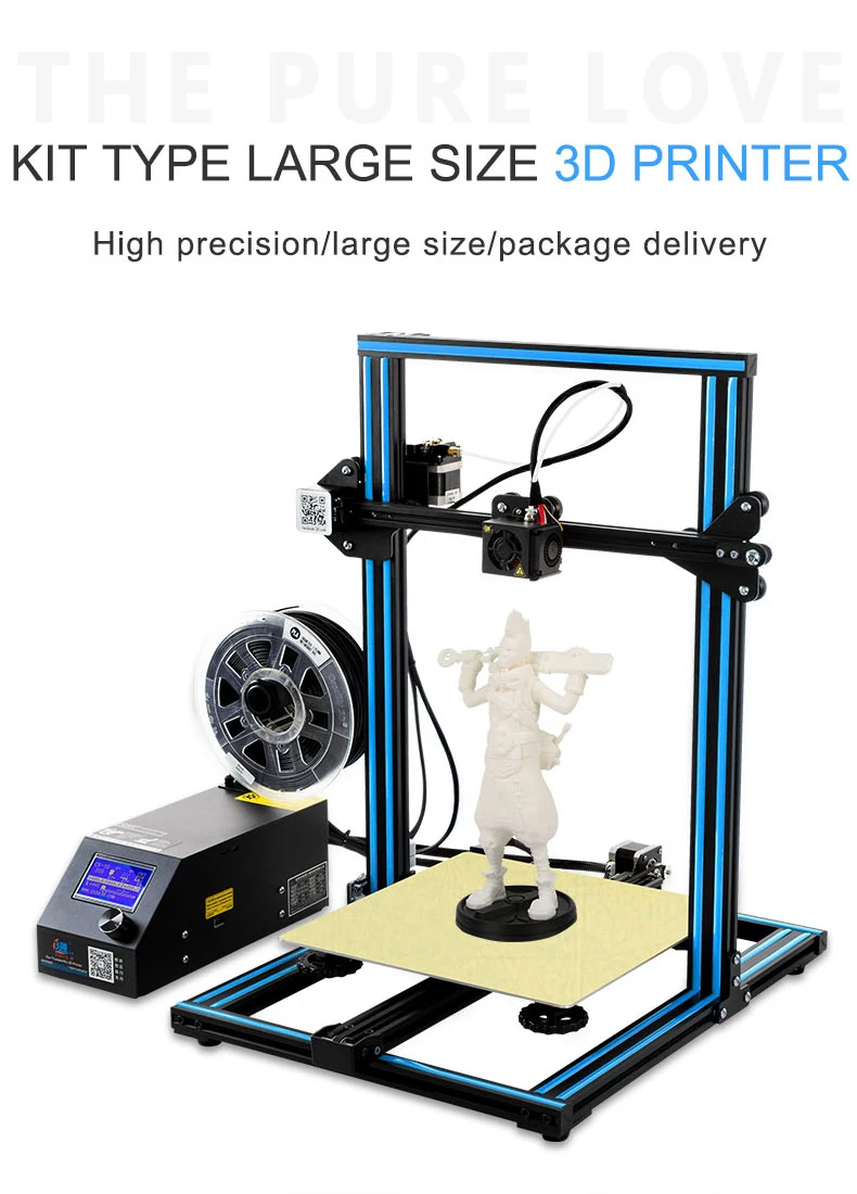 CREALITY 3D CR-10/CR-10S принтер большой размер печати 300*300*400 мм Полу DIY 3d принтер комплект алюминиевая кровать с подогревом нить