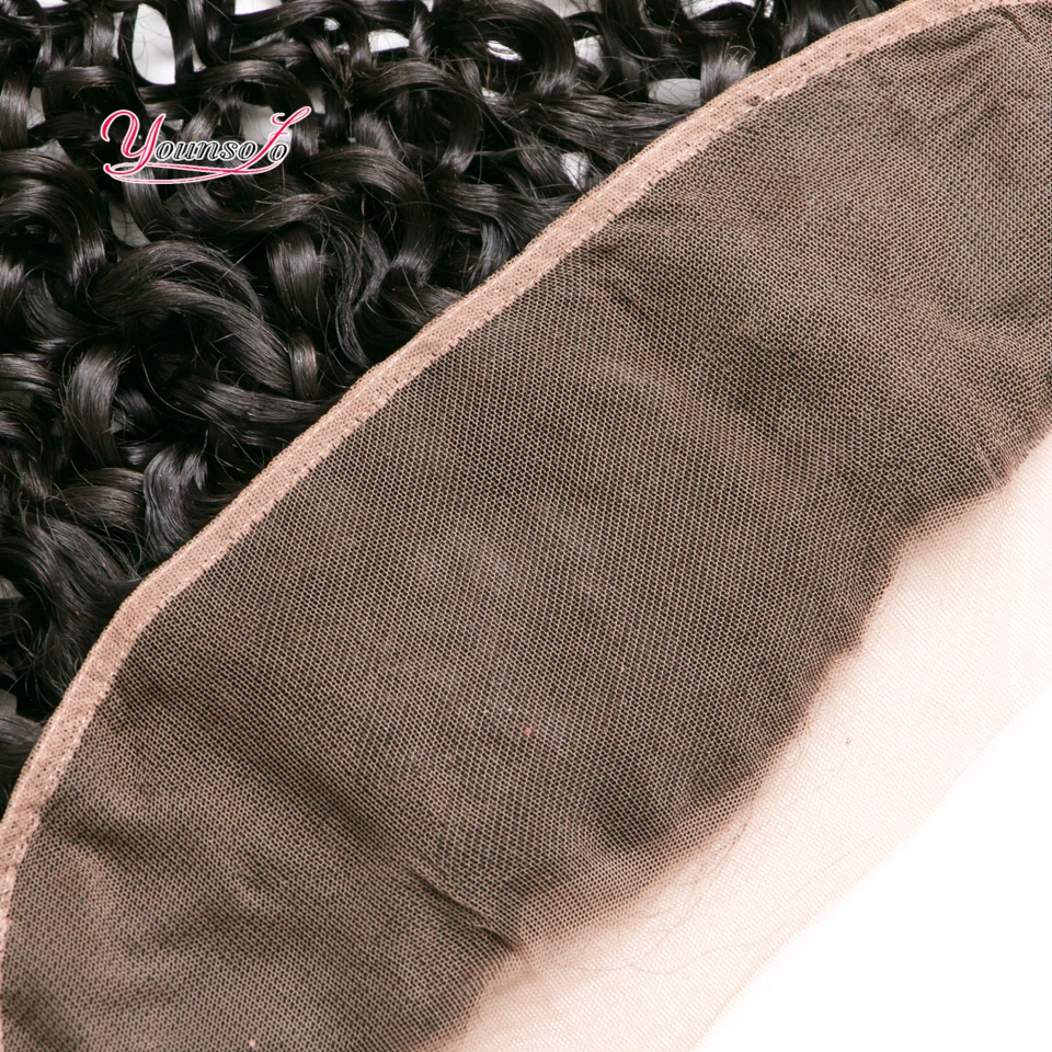 Индийский Вьющиеся Волосы Кружева Фронтальная Закрытие С Пучками Индийские Воды