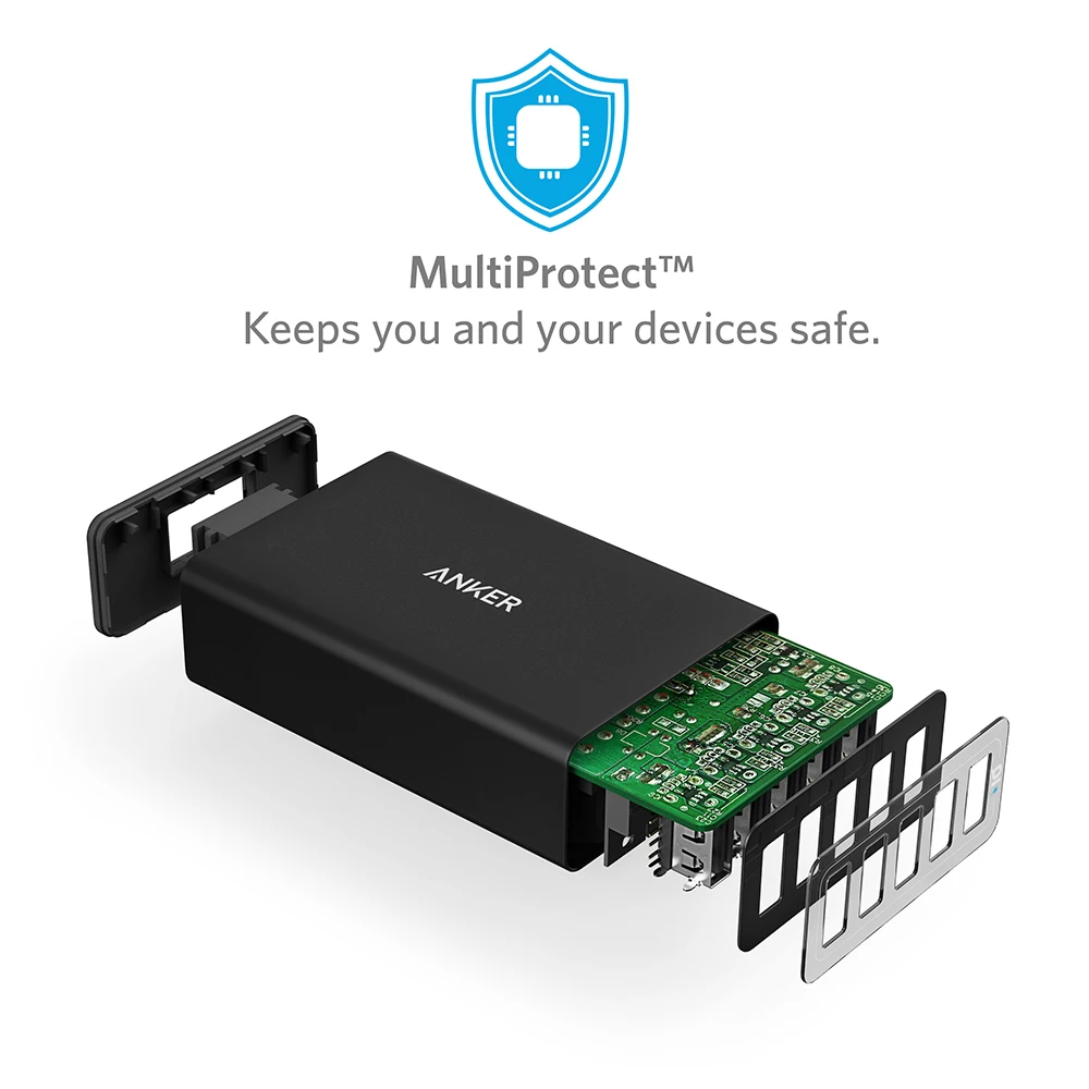 Anker 40 Вт 5 Порты и разъёмы USB Wall Зарядное устройство мощность для iPhone iPad Pro/Air Galaxy