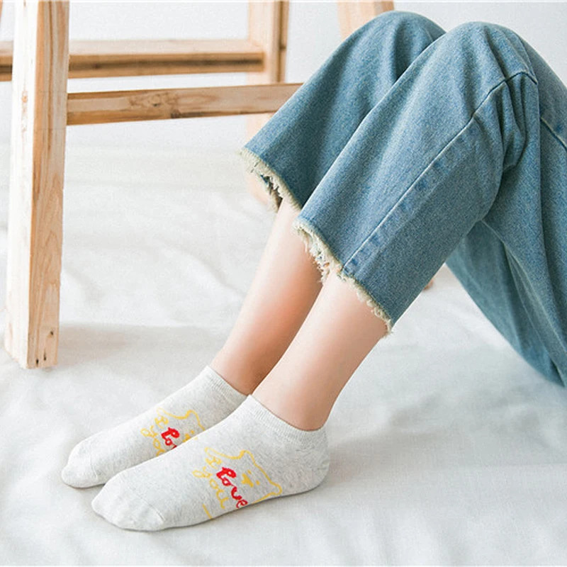 

1Pair Bear Cute College Wind Sock Low Cut Ankle Comfortable Breathable Cotton Women Female Spring Summer Socks