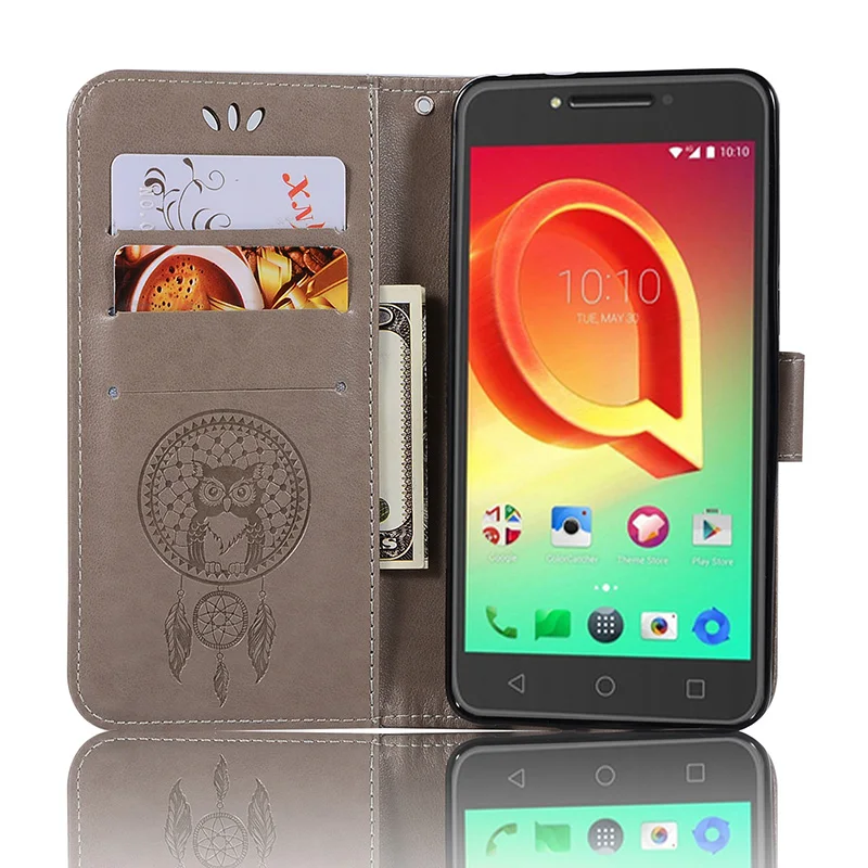 Чехол Кошелек для Alcatel A5 светодиодный чехол флип кейс кожаные чехлы смартфонов Led