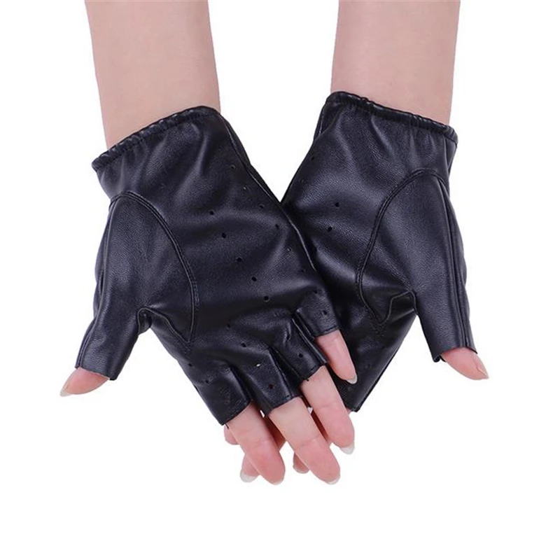 Fashion PU Half Finger Driving Show Women Gloves Fingerless For Black LC121 | Аксессуары для одежды