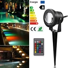 12 В 10 Вт удара светодио дный сад светлое пятно наружного освещения RGB газон лампада подводные фонари с Спайк лампы Водонепроницаемый IP65 путь  садовые фонари садовый светильник освещение для сада для сада и огорода