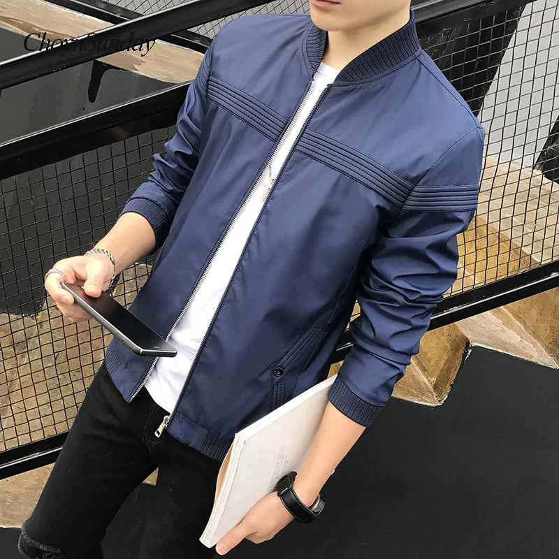 2019 Высококачественная Мужская брендовая куртка модная тонкая Подростковая