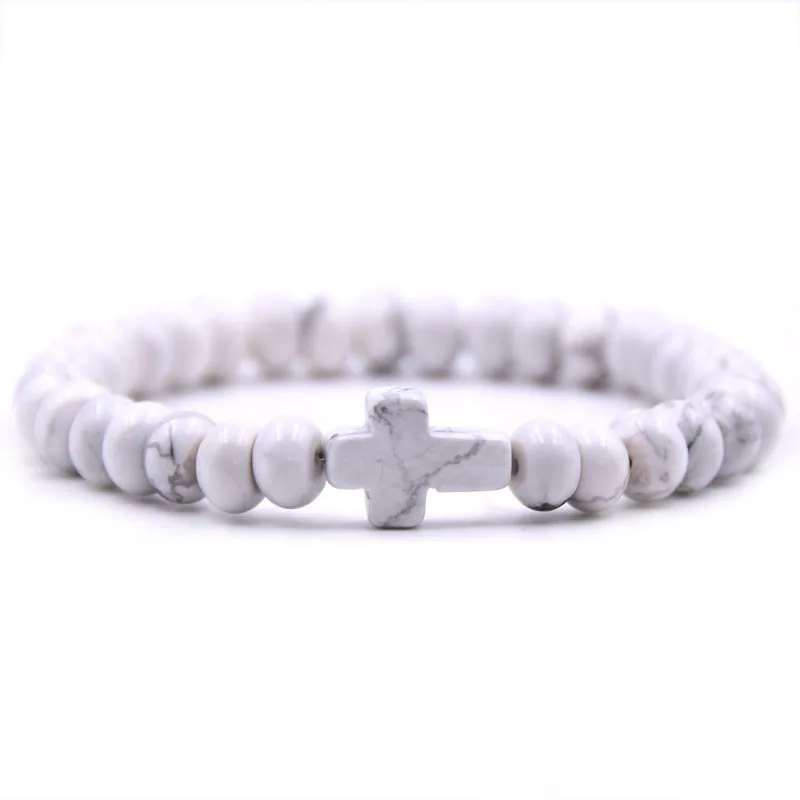 Браслет Cross Tclassic Natural Stone Love с 7 цветами овальных бусин, винтажными шармами и драгоценностями для женщин в подарок другу.