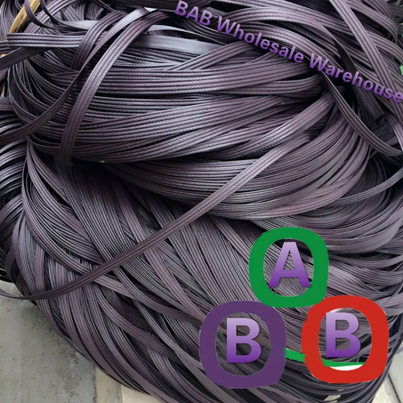 Кофейный фиолетовый четырехлинейный синтетический пластиковый ротанговый