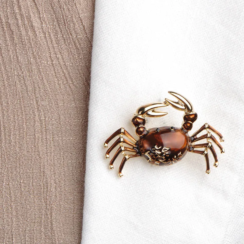 Blucome милые крабы брошь эмаль животное корсаж булавки для детей женщин рубашки